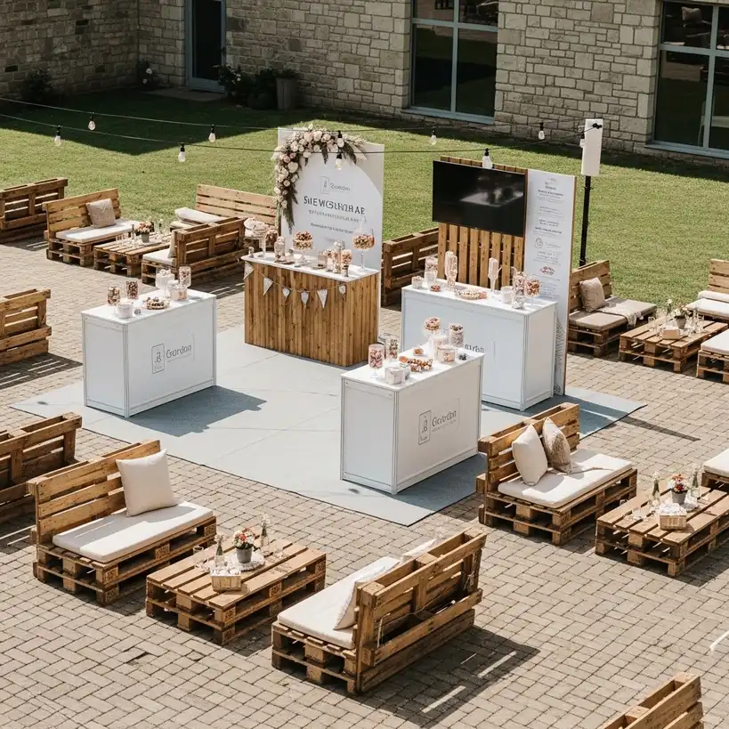 Candybar als Blickfang an einem modernen Messestand