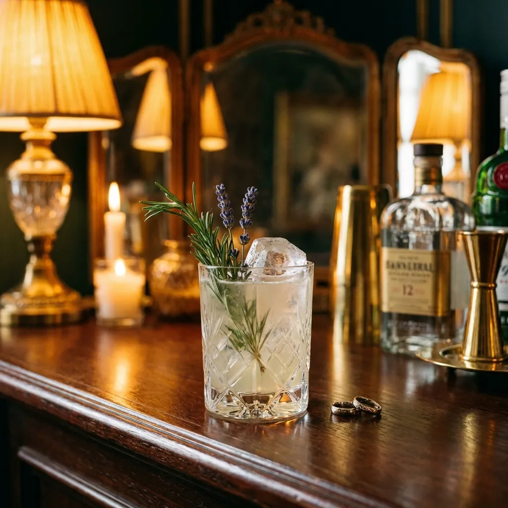 Detailaufnahme Cocktail an Hochzeitsbar