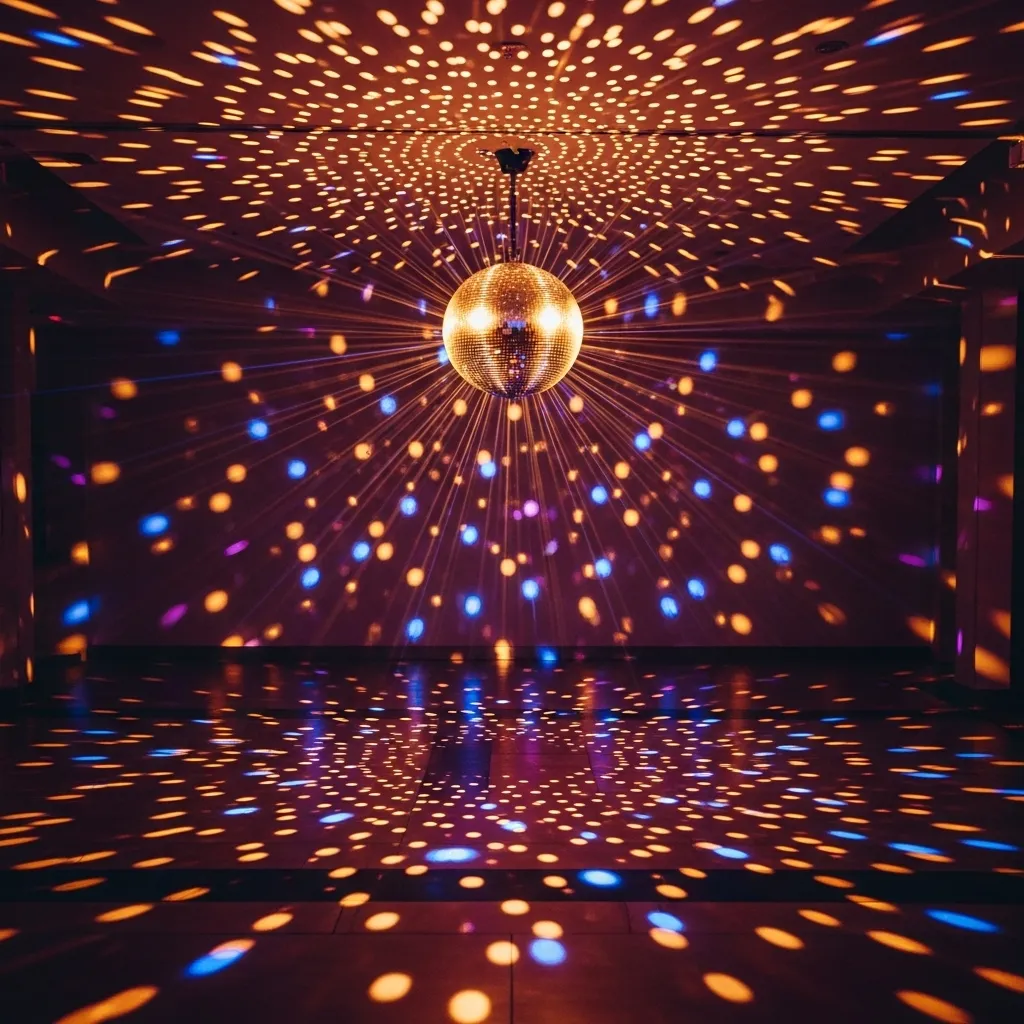 Disco Spiegelkugel auf Tanzfläche
