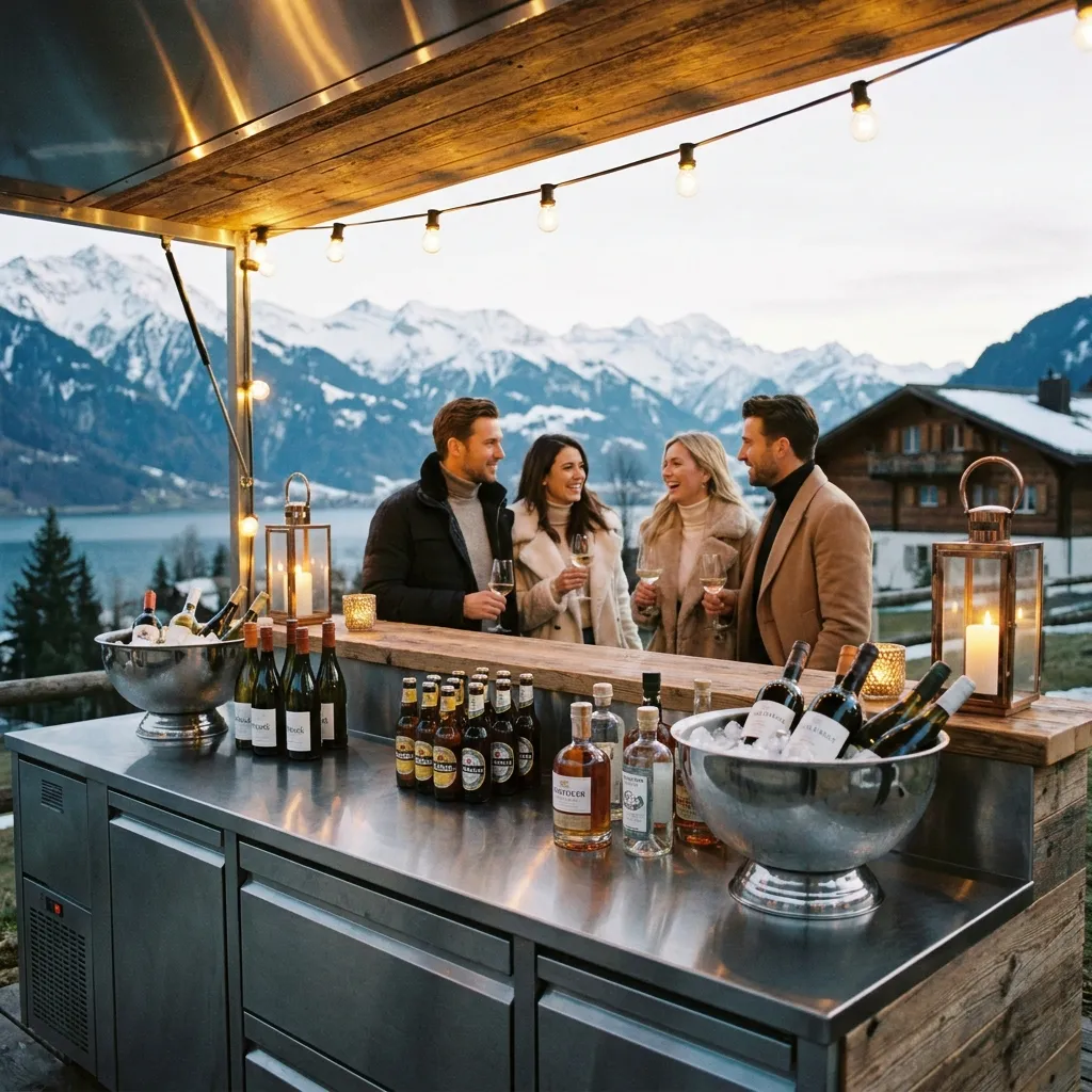 Elegante Bar mit Eiskübeln