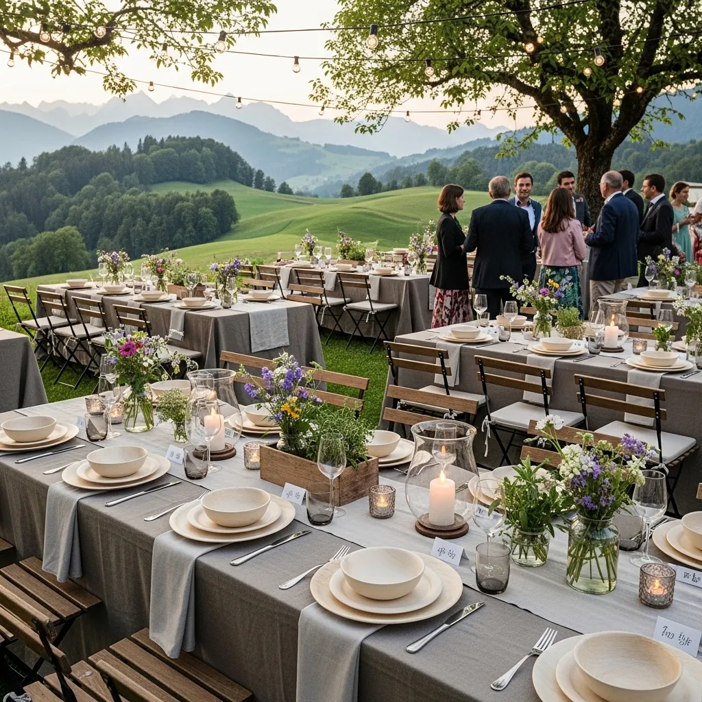 Elegante Hochzeit mit nachhaltigem Geschirr