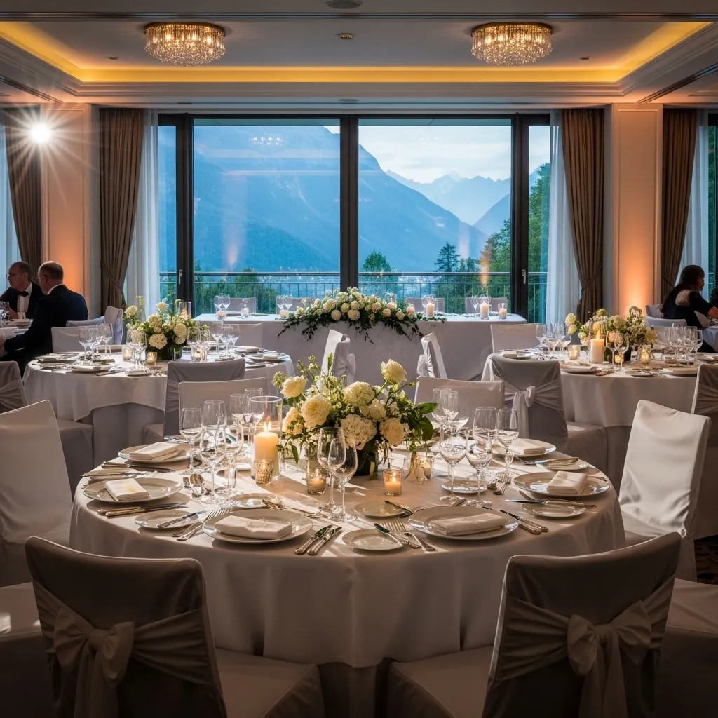 Elegante Stuhlhussen bei Hochzeit