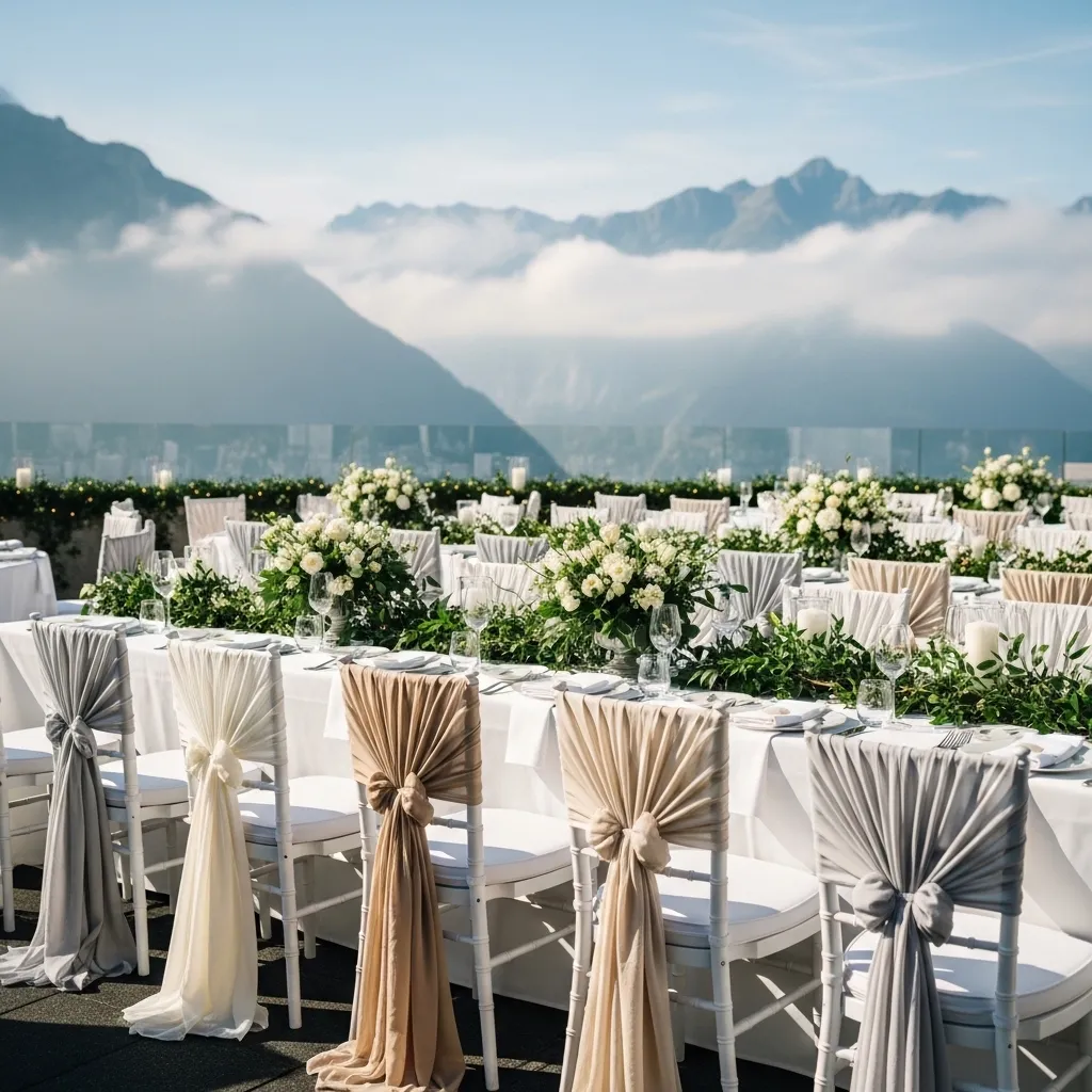 Elegante Stuhlschleifen Hochzeit
