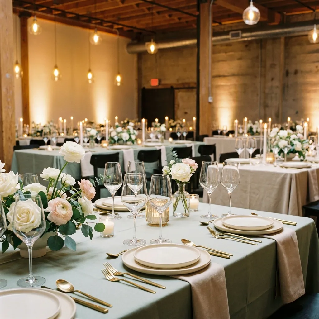 Elegante Weingläser auf Eventtischen