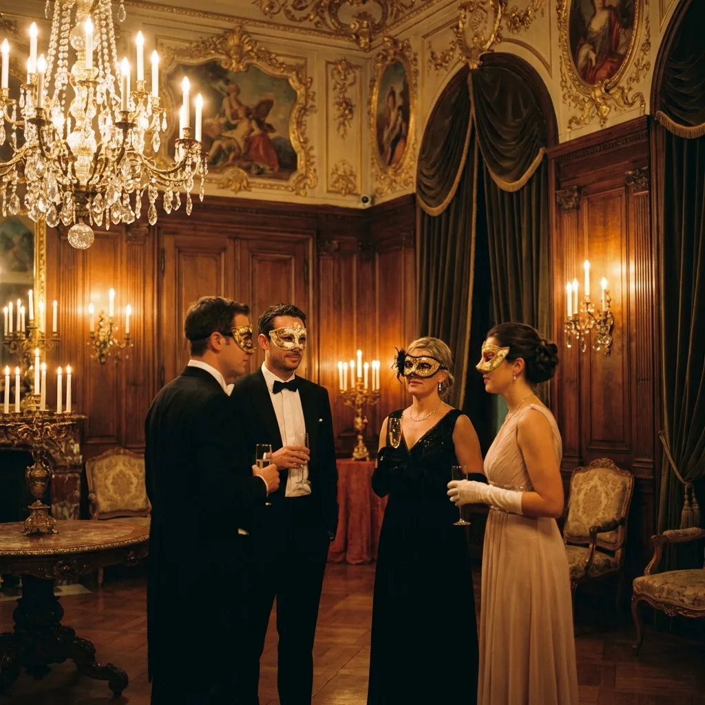 Eleganter Maskenball im Festsaal