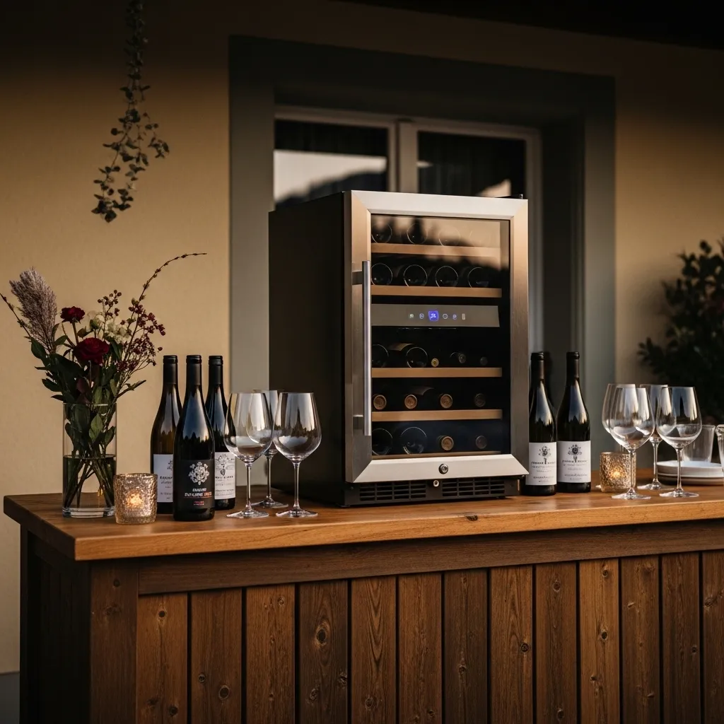 Weinkühler mieten für Wein Degustationen 2 Eleganter Weinkühler bei einer Degustation im Freien