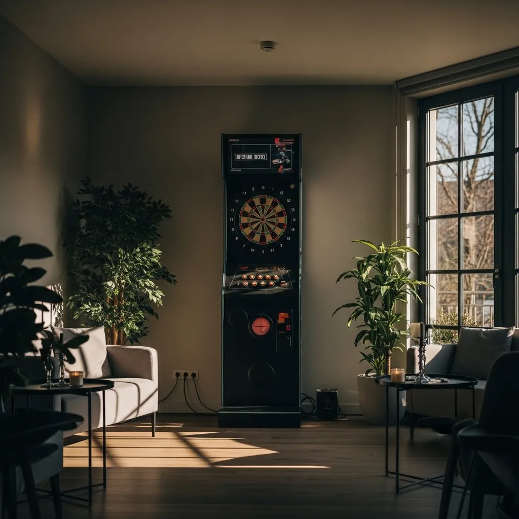 Elektronischer Dartautomat auf einem stilvollen Firmenevent