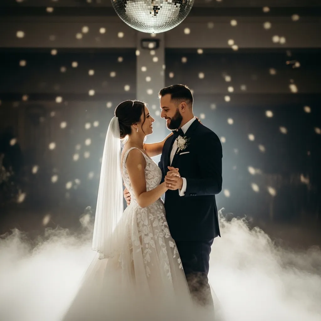 Erster Hochzeitstanz mit Nebel