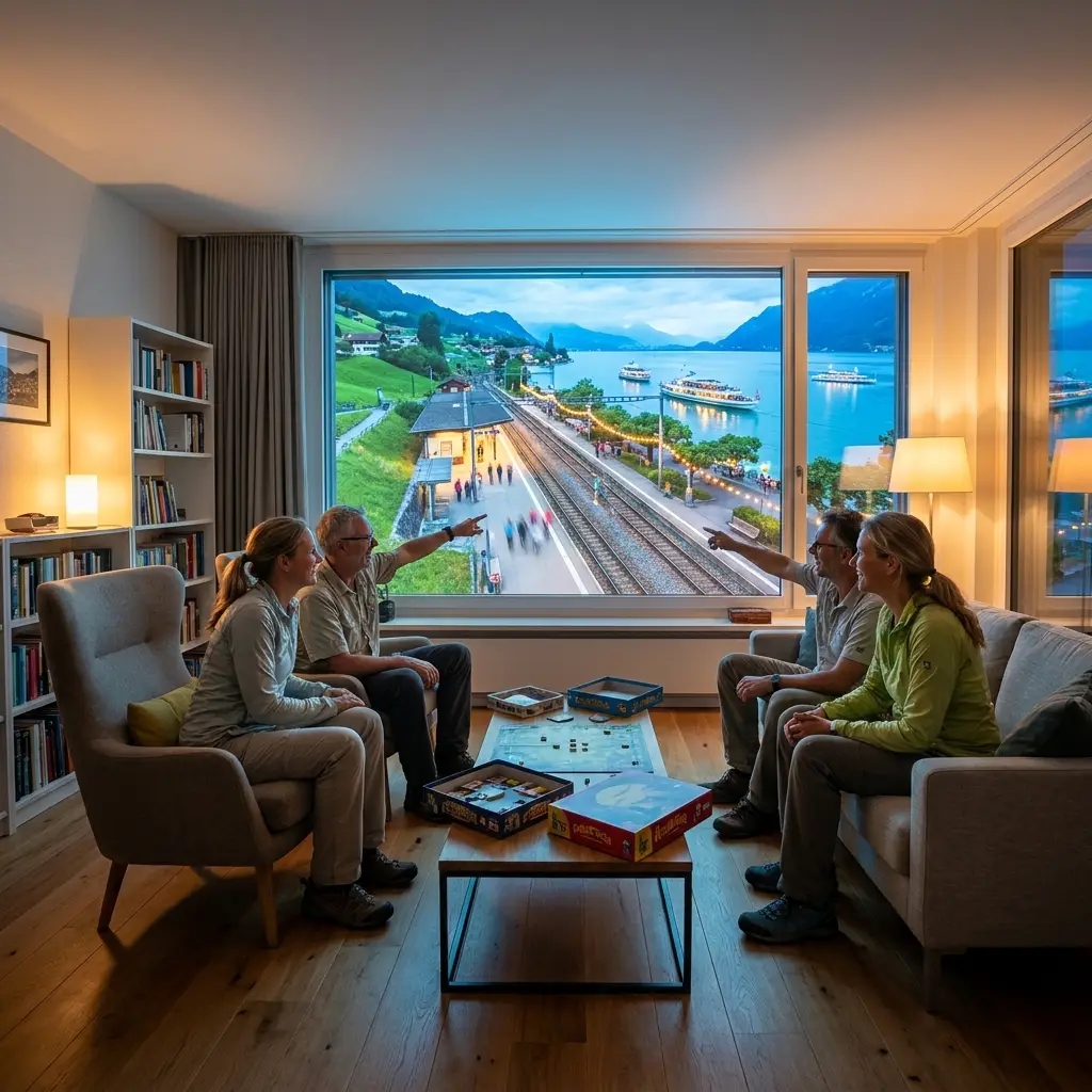 Familie bei einem regionalen Tagesausflug in der Schweiz