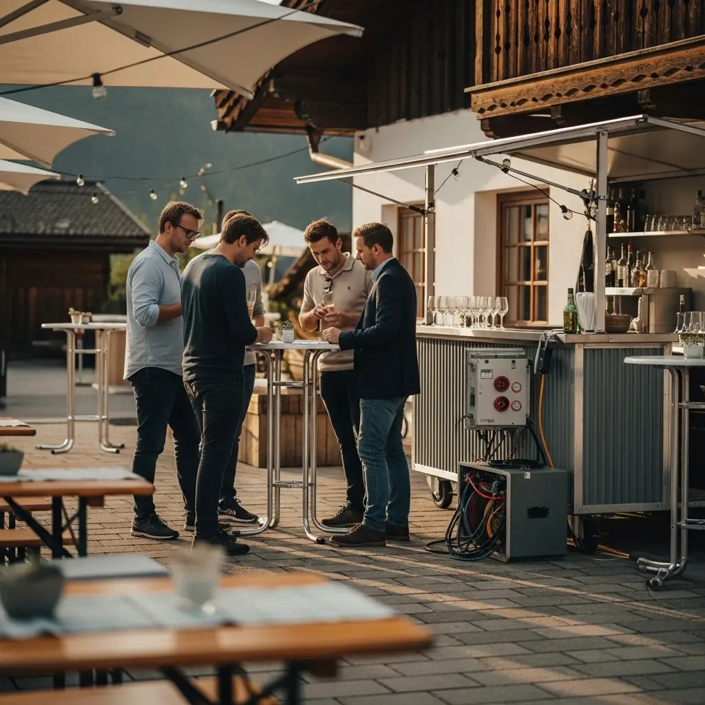 Festivalplanung mit Stromverteilung und Outdoor-Bar