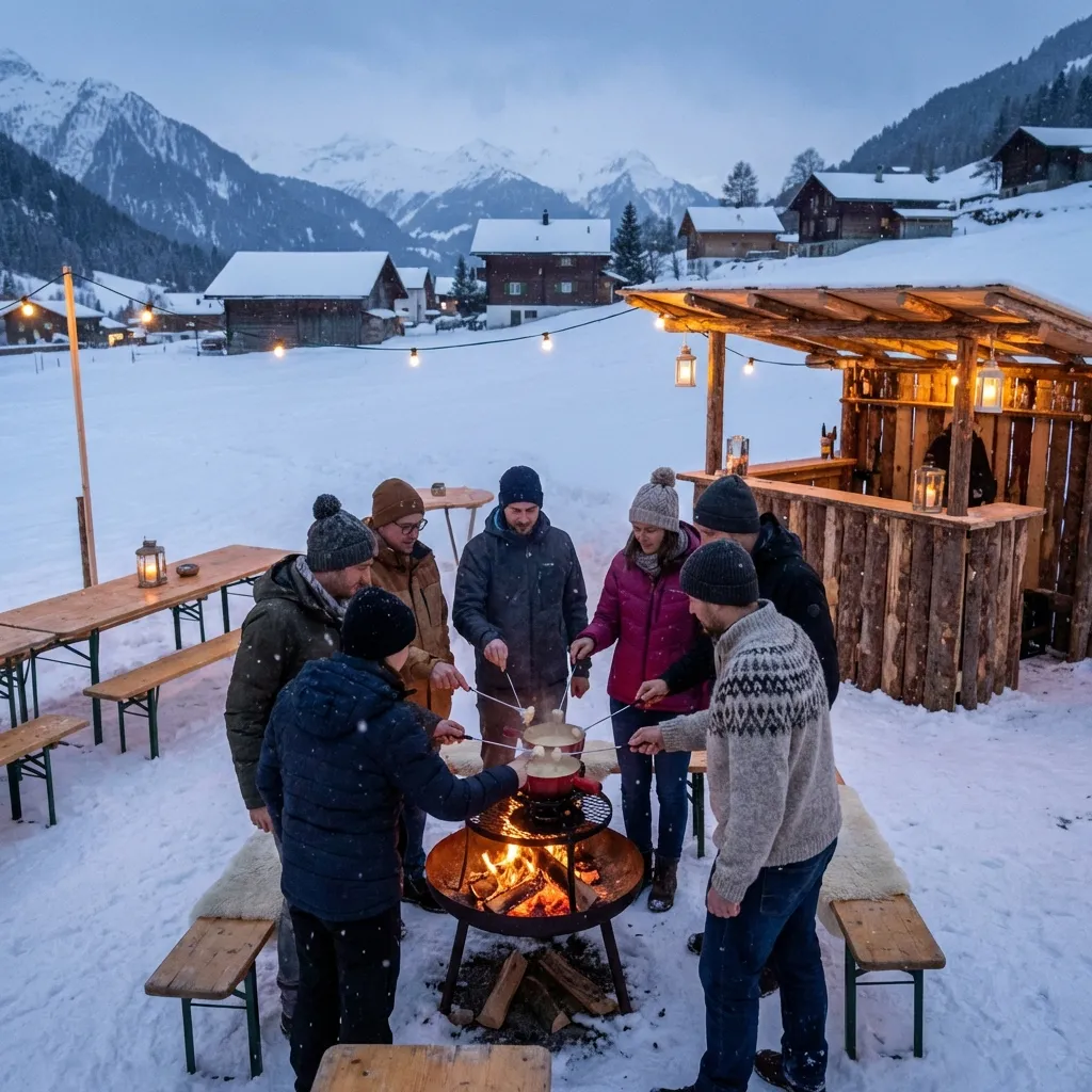 Fondue Station mit Bar