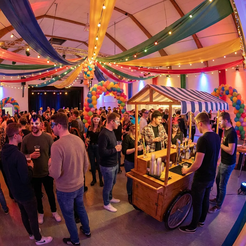 Fröhliche Rosenmontag Feier