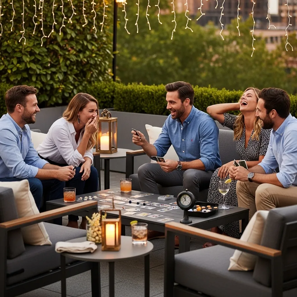 Freunde spielen Partyspiele