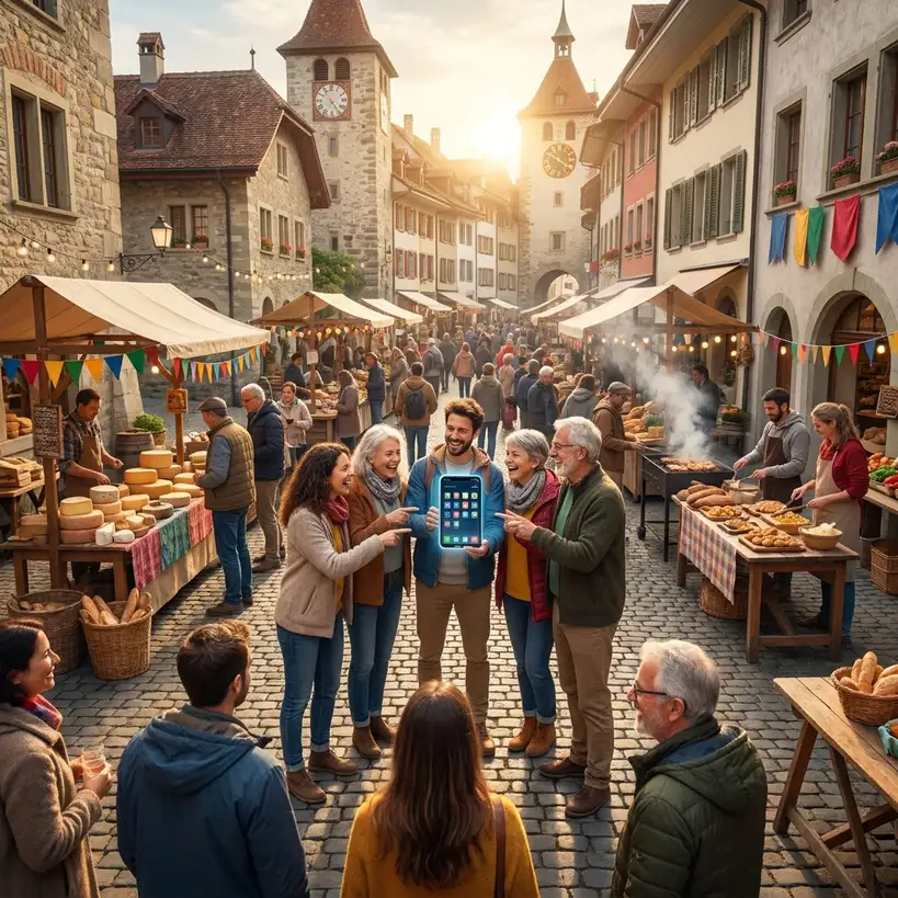 Freundesgruppe auf Stadtentdeckung mit Eventcharakter