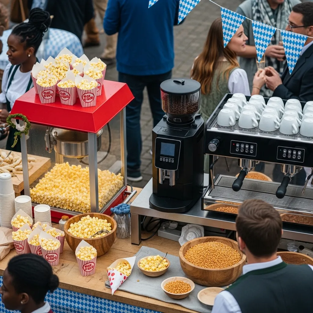 Frisch gepopptes Popcorn an einer Eventstation