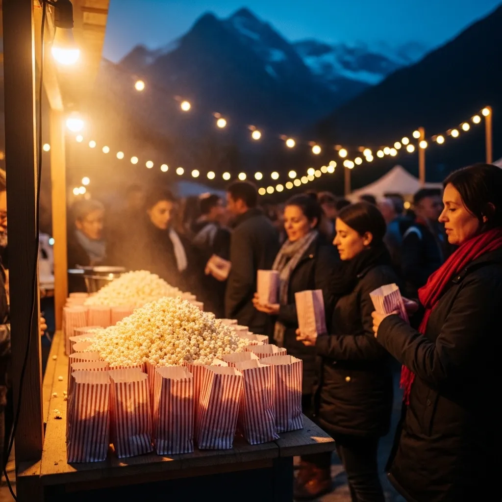 Frisches Popcorn auf einem Outdoor-Event