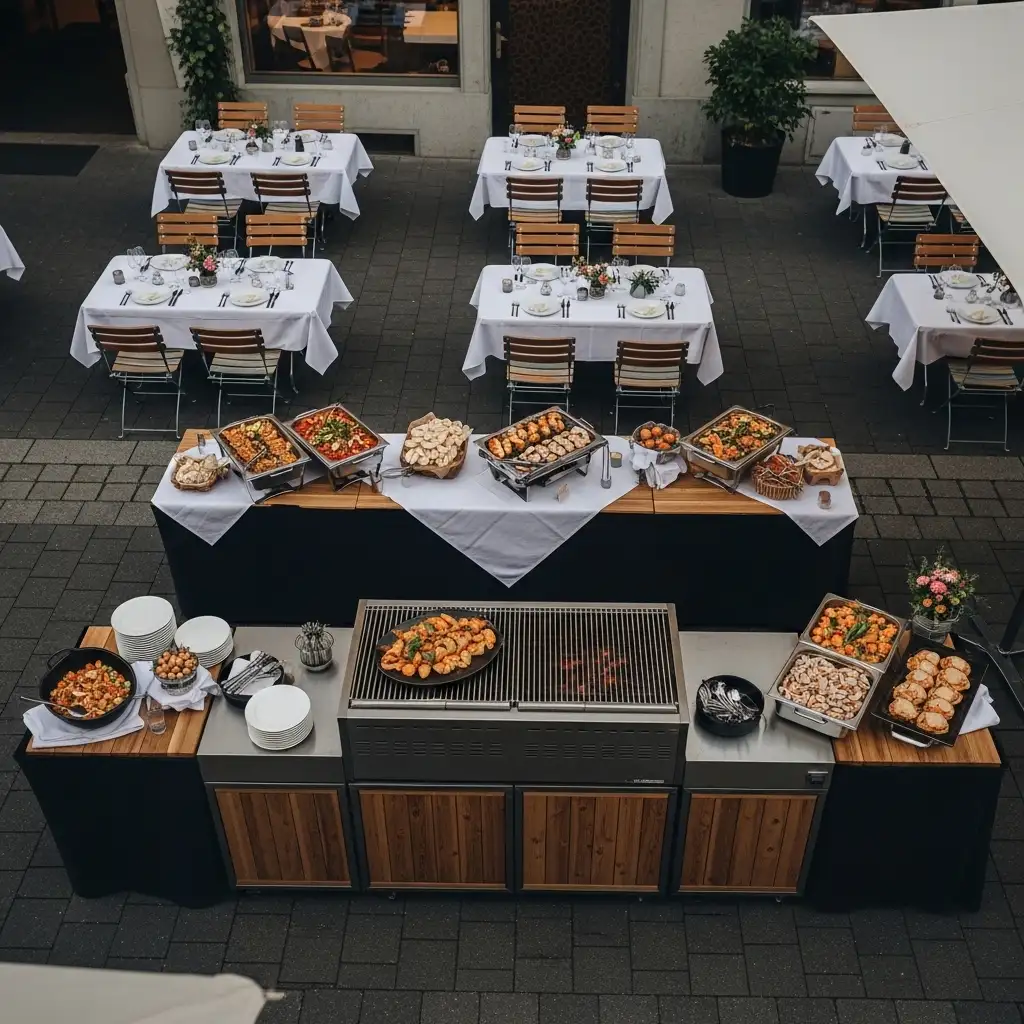 Gasgrill auf einer Schweizer Outdoor-Veranstaltung