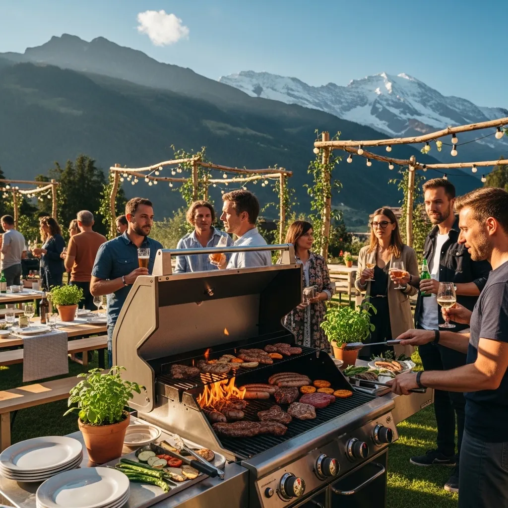 Gasgrill bei Outdoor‑Event in der Schweiz