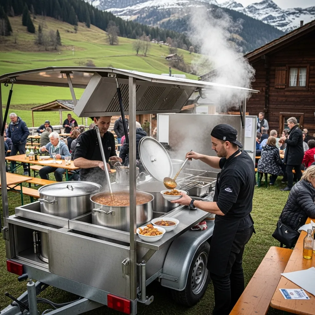 Gulasch Kanone im Einsatz bei Outdoor Event