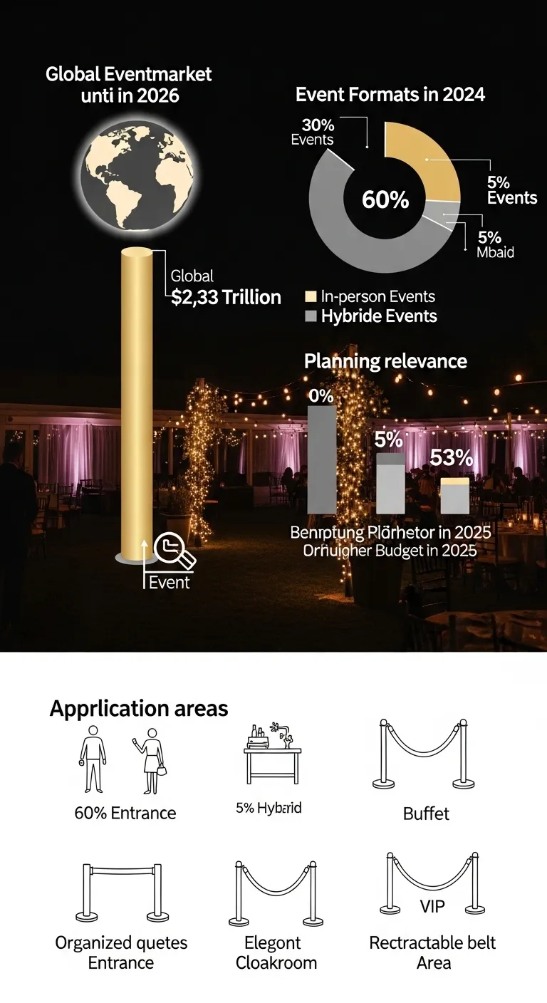 Leitsystem mieten für Events und Messen 2 Infografik zu Einsatzbereichen von Personenleitsystemen bei Events