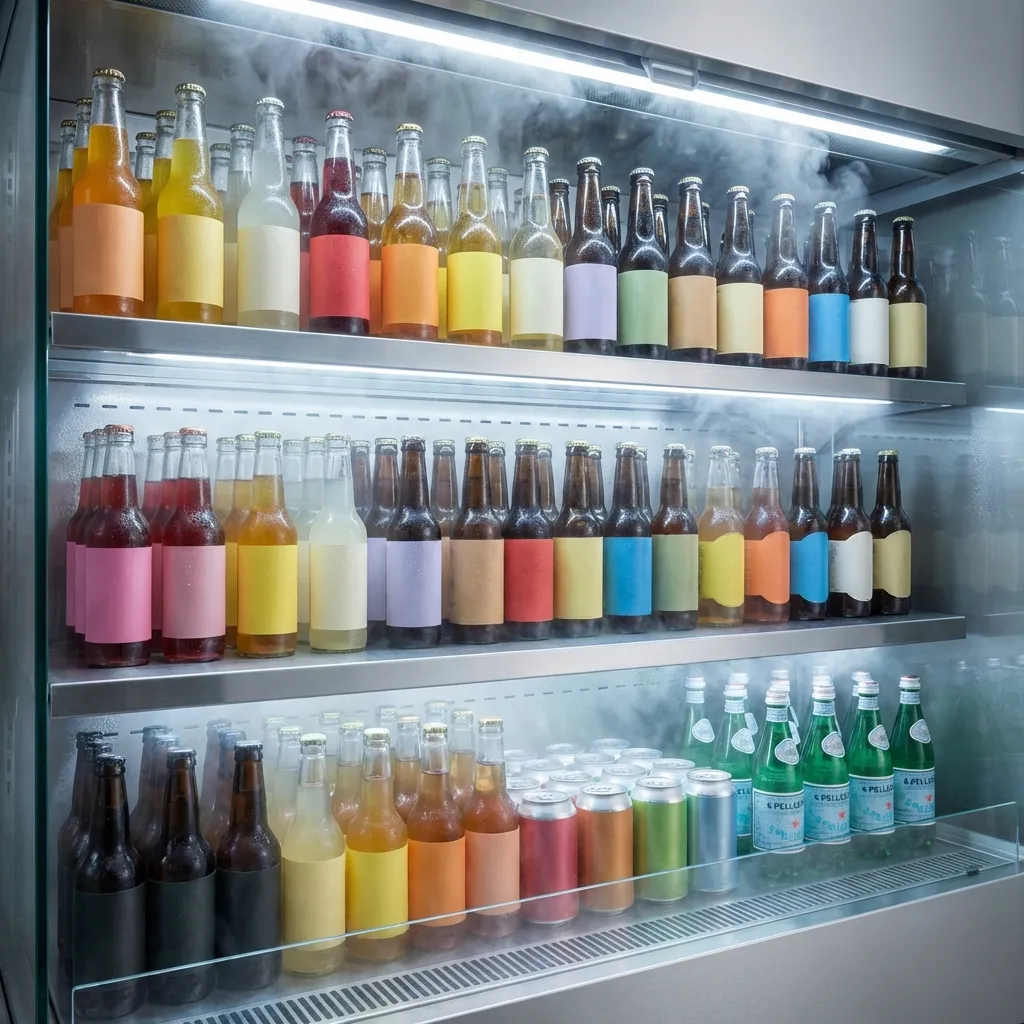 Innenansicht eines Event Kühlschranks mit Getränken
