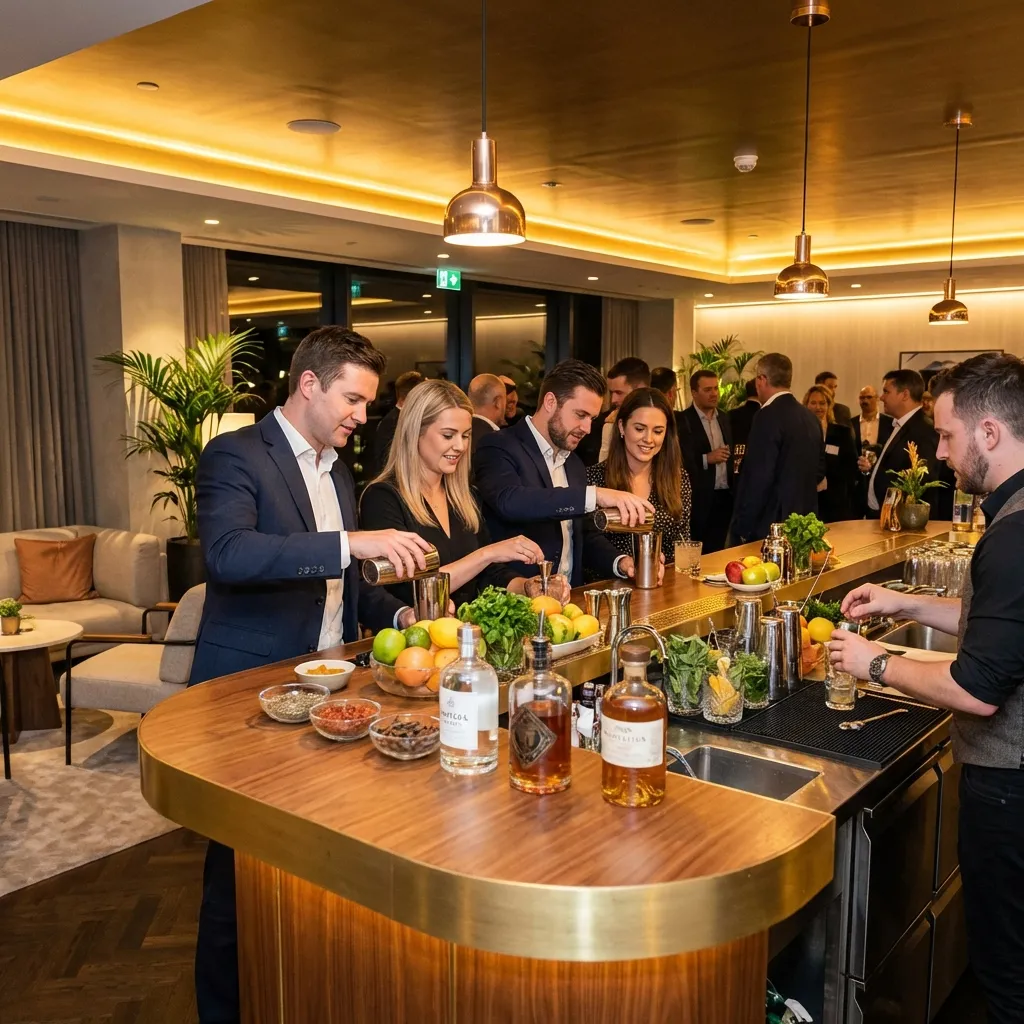 Interaktive Cocktailstation auf einem Firmenevent