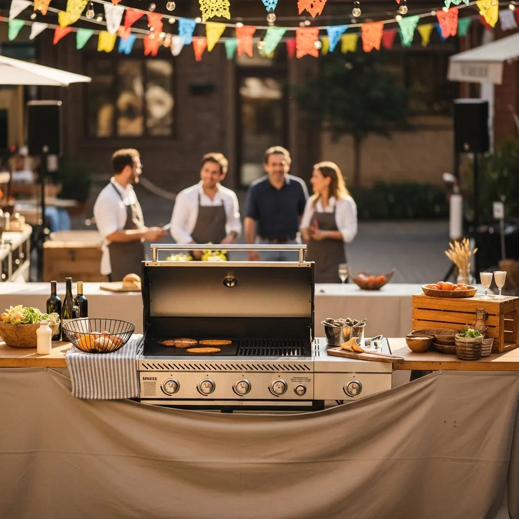 Live-Cooking mit gemietetem Gasgrill