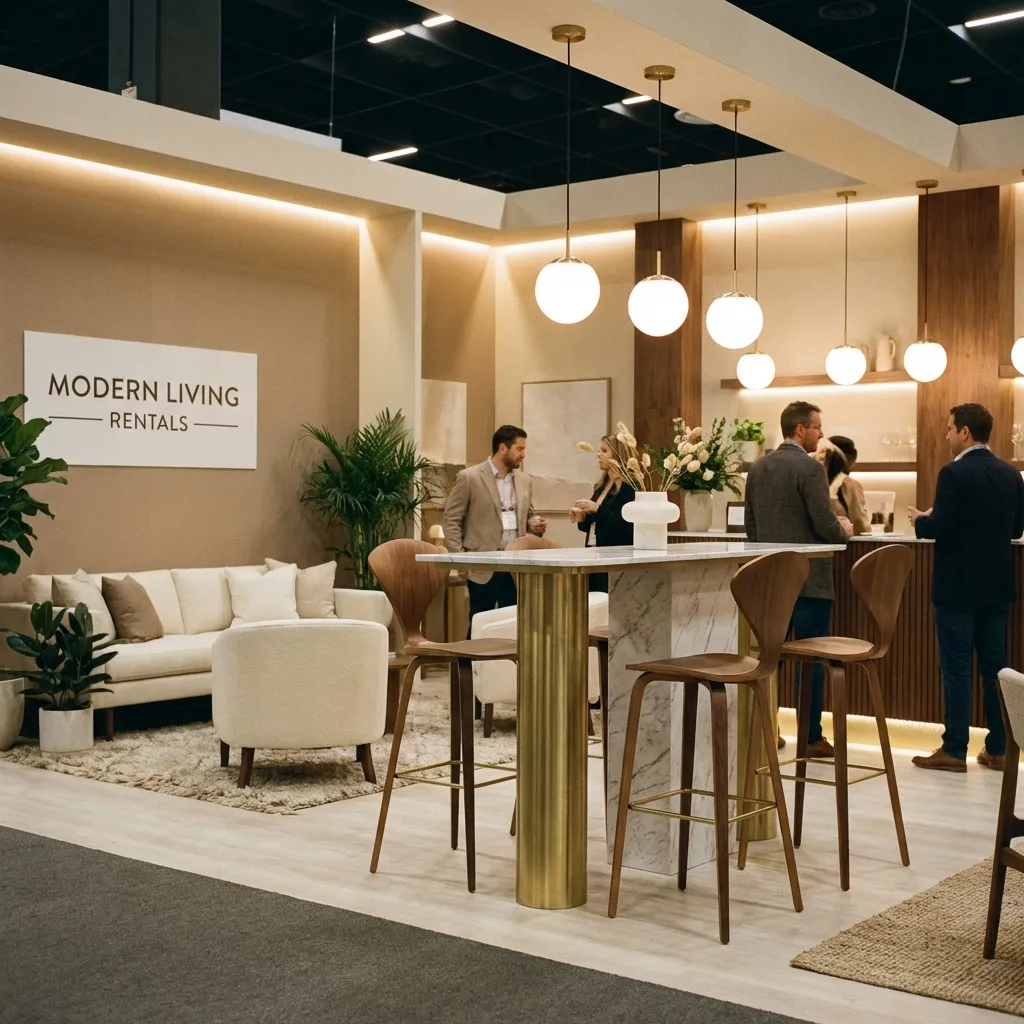 Messestand mit Möbeln