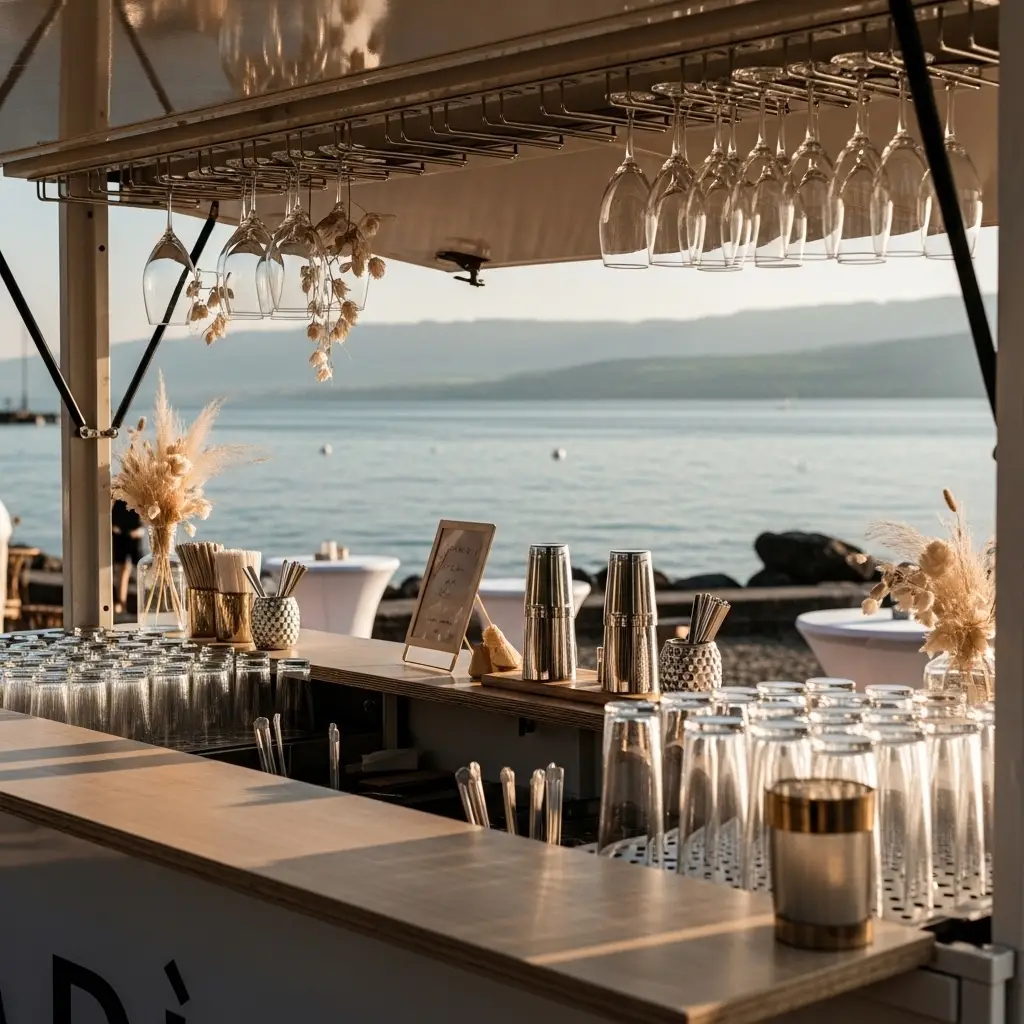 Barvermietung Region Zürichsee 2 Mobile Bar an einer Sommerfeier am Zürichsee