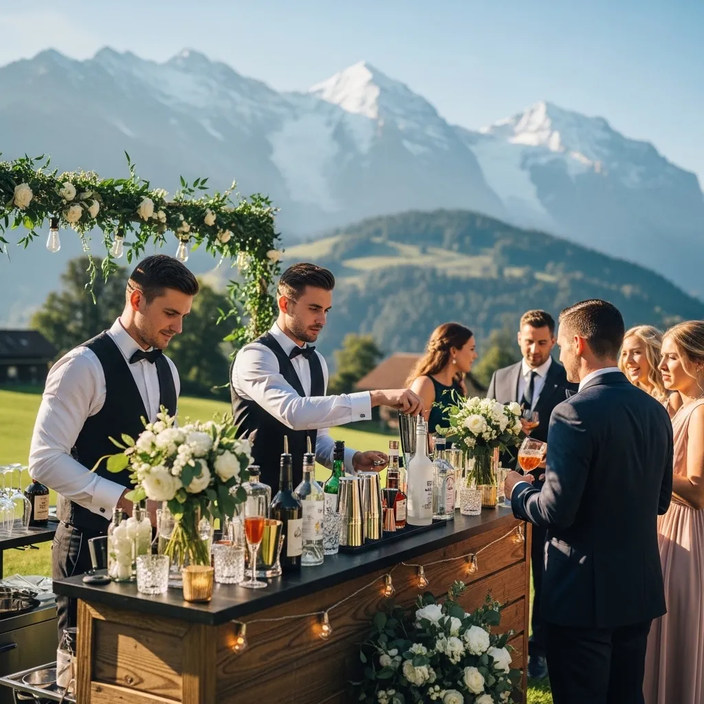 Mobile Bar auf einer Hochzeit