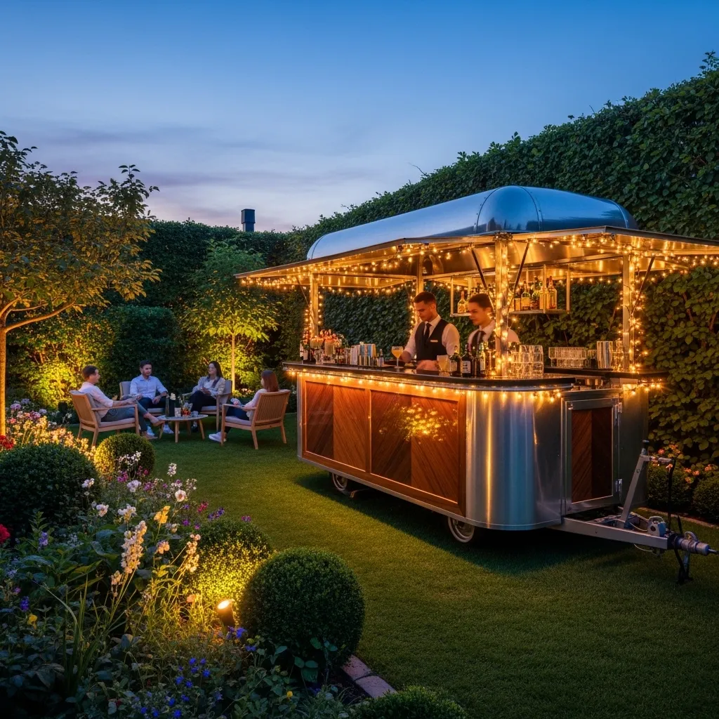 Mobile Bar auf kleiner Hochzeit