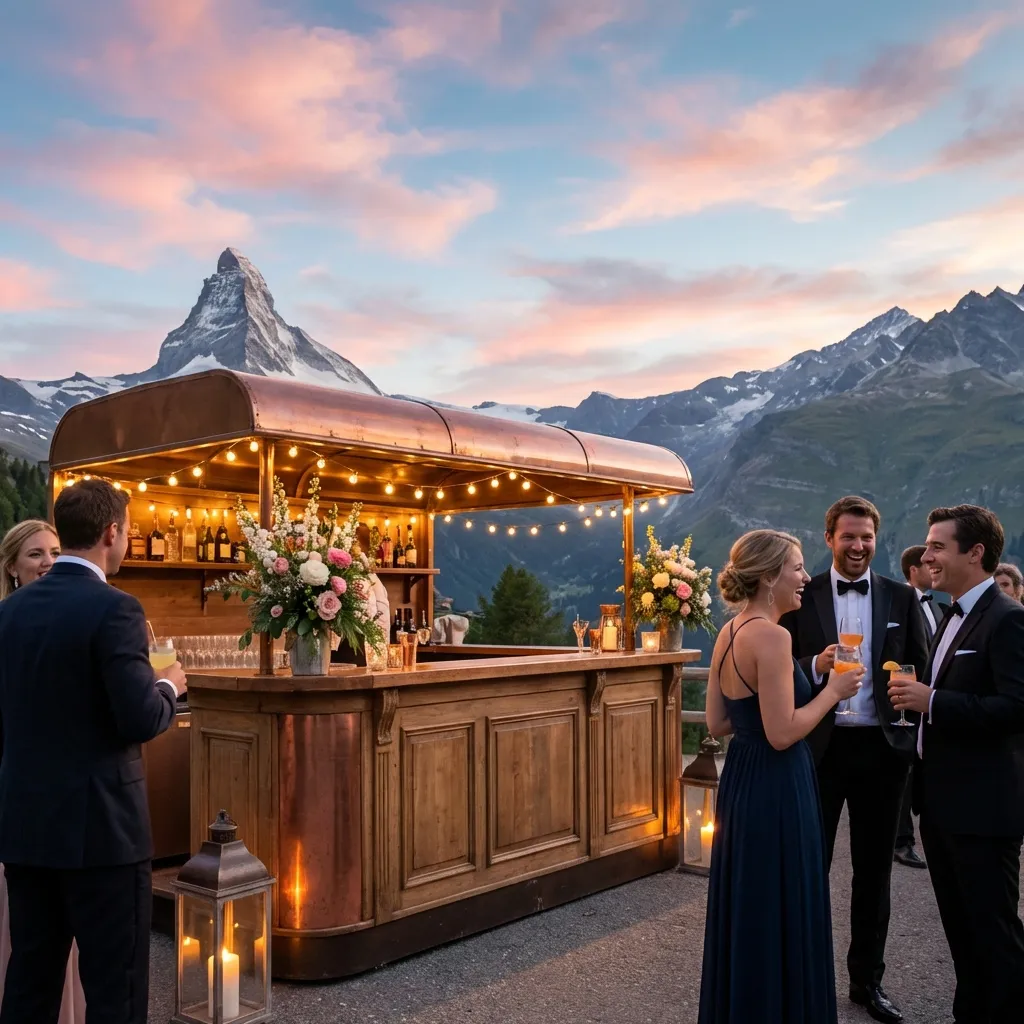 Mobile Hochzeitsbar im Freien