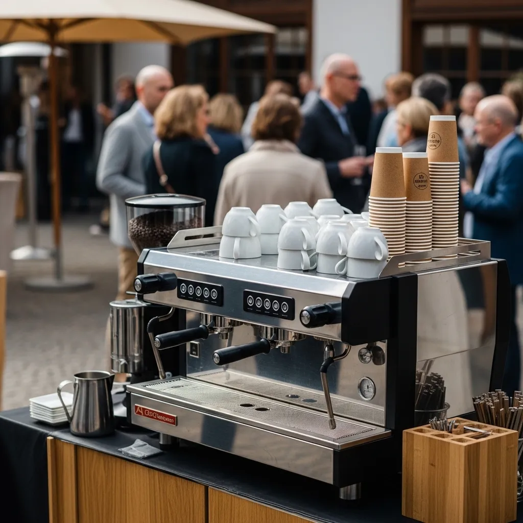 Kaffeemaschine mieten Schweiz: Tipps für Events und Hochzeiten 2 Mobile Kaffeemaschine auf einem Schweizer Event