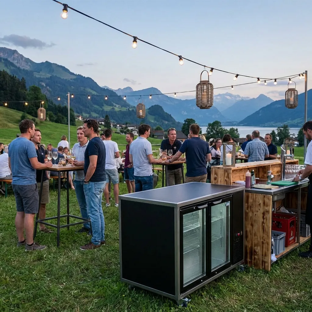 Mobiler Event Kühlschrank an einer Outdoor Bar