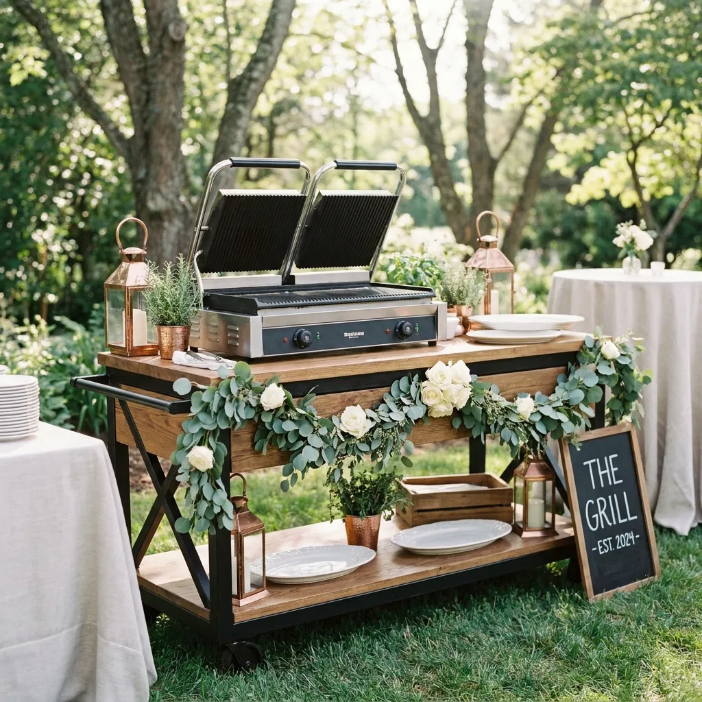 Mobiler Grillbereich bei Hochzeit