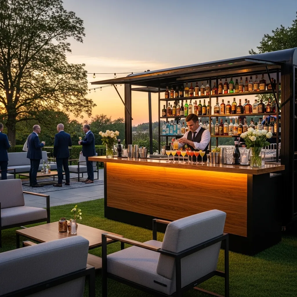 Mobiler Tresen bei einem Firmenevent