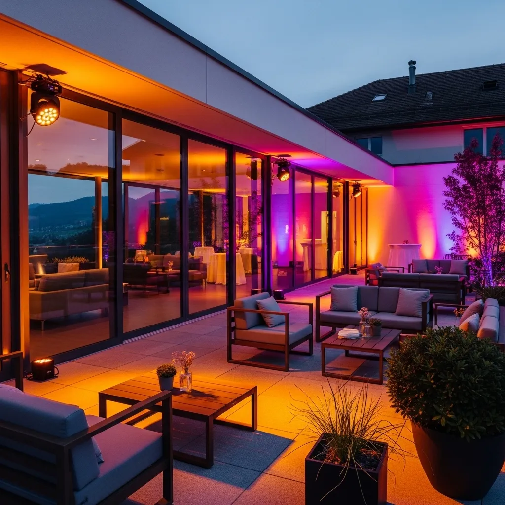 Moderne Eventbeleuchtung mit LED Scheinwerfern