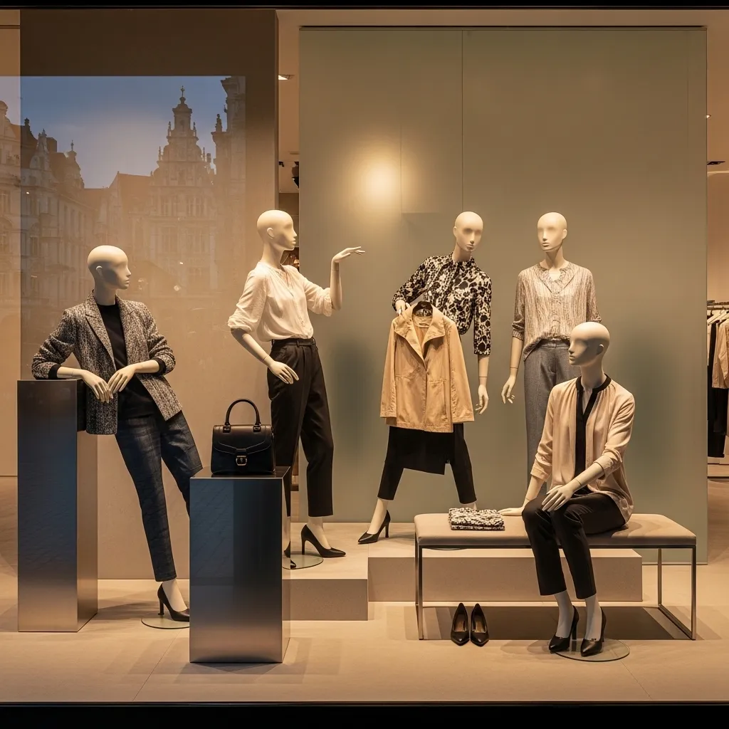 Moderne Schaufenstergestaltung mit Puppen