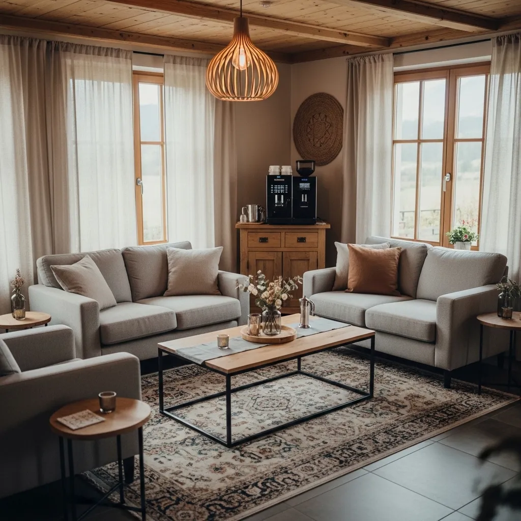 Moderner Design-Couchtisch auf einem Firmenevent