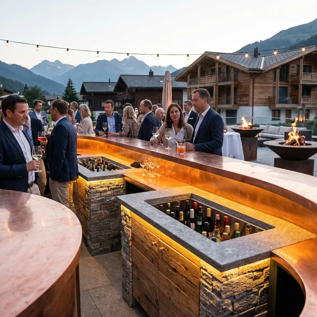 Moderner Flaschenkühler auf Event