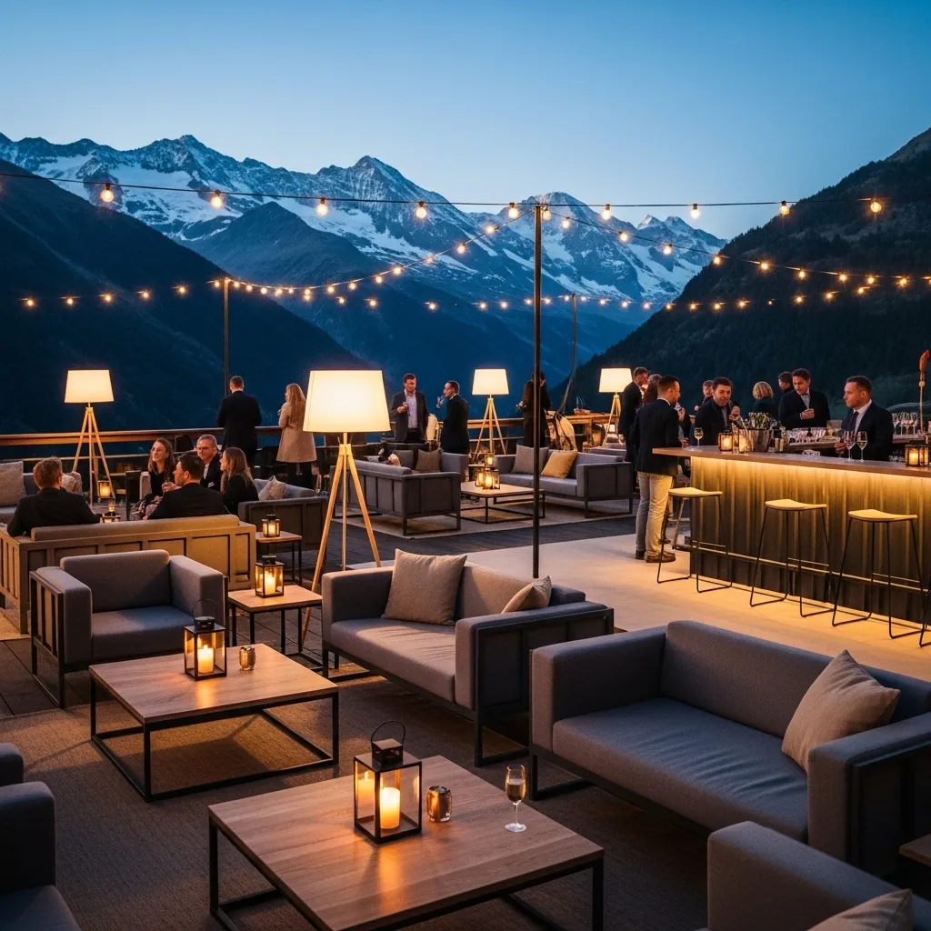 Modernes Event mit Mietmobiliar und Bar