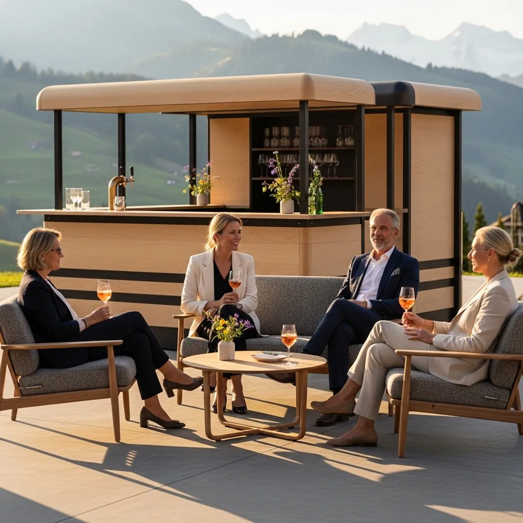 Modulare Bar mit Lounge für Senioren-Event
