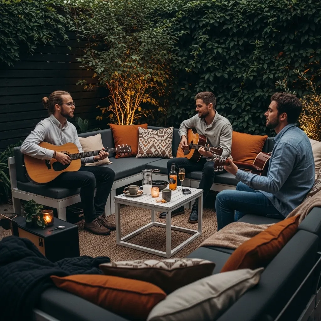 Modulare Gartenlounge für Hochzeit und Firmenanlass