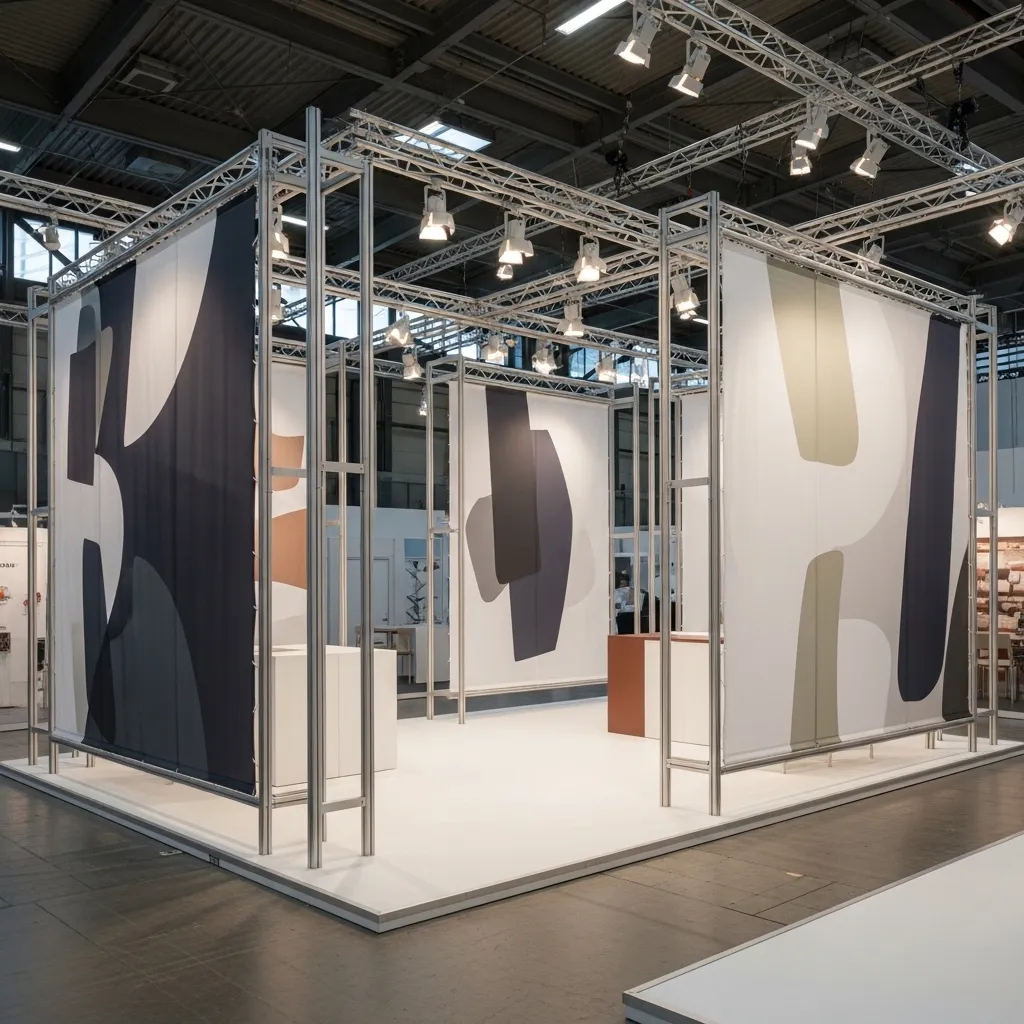 Modularer Messestand in einer Schweizer Messehalle