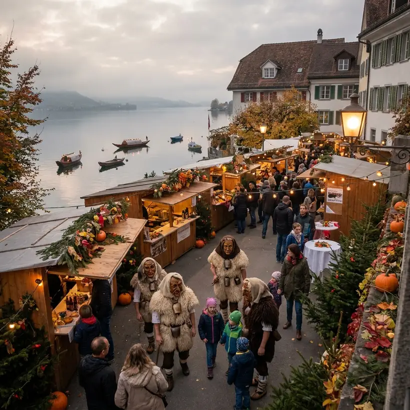 Mystische Stimmung bei einem Brauchtumsfest in Altstätten
