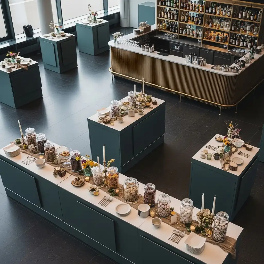 Nachhaltige Candybar mit Mehrweggläsern und regionalen Süssigkeiten