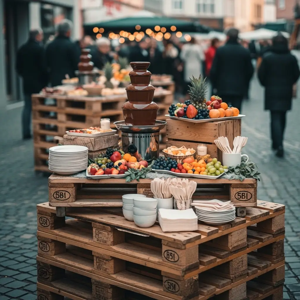 Schokoladenbrunnen mieten: Preise & Pakete im Vergleich 3 Nachhaltiges Dessert-Buffet mit Schokoladenbrunnen
