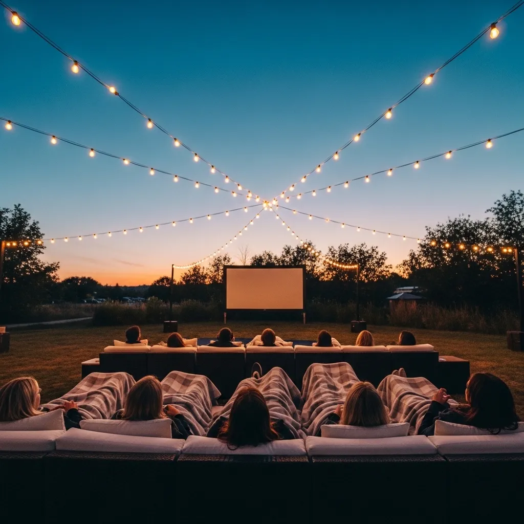 Open‑Air‑Kino mit Lounge‑Bestuhlung