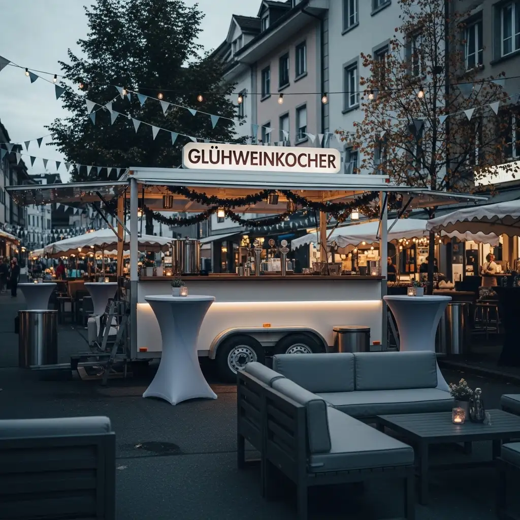Glühweinkocher mieten für Sommer‑Nacht‑Events 3 Outdoor-Bar mit Heißgetränke-Service und Lounge