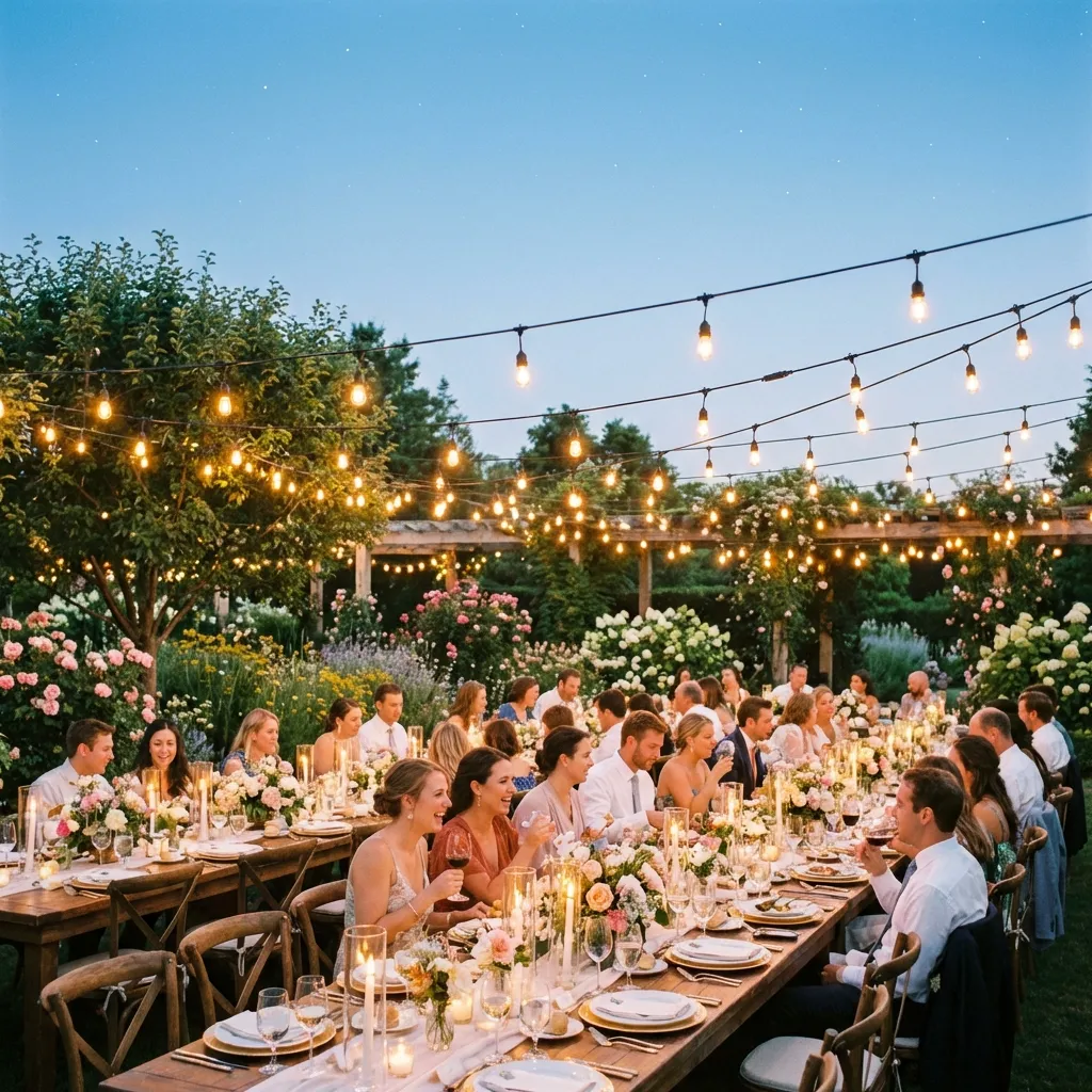 Outdoor-Event mit Lichterketten